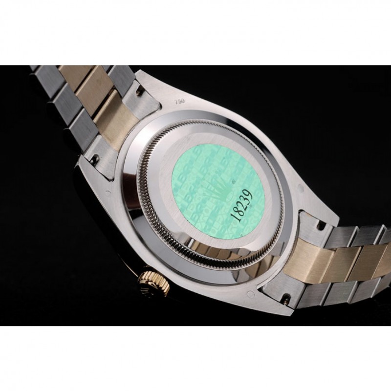 Rolex Swiss DayDate Gold Stainless Steel Ribbed Bezel Grey Dial 41909 Replica Watches
